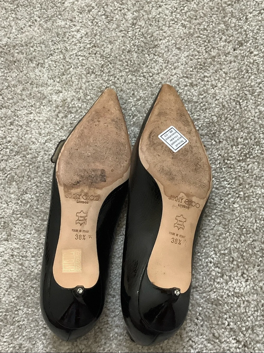 Jimmy Choo Black Patent Pointed-Toe Pumps